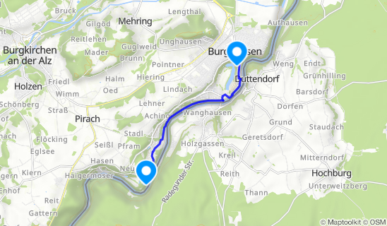 Kartenausschnitt Kloster Raitenhaslach